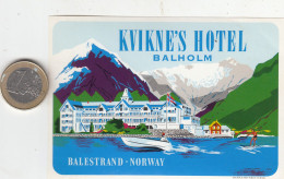 ETIQUETA - STICKER - LUGGAGE LABEL  NORWAY - NORGE - HOTEL KVIKNE'N - BALHOLM - Etiquettes D'hotels