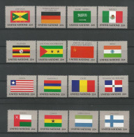 United Nations NY 1985 Country Flags  Y.T. 440/455 ** - Unused Stamps