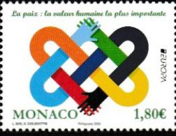 MONACO, 2023, EUROPA, PEACE, THE HIGHEST VALUE OF HUMANITY, 1v - 2023