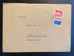 Alliierte Besetzung Bizone 1948 Mi. 85 + Notopfermarke (ungezähnt) Auf Brief Gestempelt NÜRNBERG - Lettres & Documents