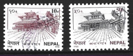 NEPAL. N°588-90 Oblitérés De 1996. Temples. - Hindoeïsme