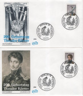 Germany Deutschland 1991 FDC X2 Theodor Korner, German Poet And Soldier, Bonn, Canceled In Berlin - 1991-2000
