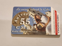 CUBA-(CU-ETE-URM-035)-55 Aniversario De CMBF Radio -URMET-(54)-(5.00 Pesos)-(502535384)-used Card+1card Prepiad Free - Cuba