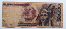 MEXICO - 50.000 PESOS  - P 93 A (24 Febbraio 1987)  - CIRC - BANKNOTES - PAPER MONEY - CARTAMONETA - - México