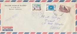 Lebanon Air Mail Cover Sent Printed Matter To Switzerland Beyrouth 14-9-1970 BIRD On One Of The Stamps - Liban