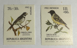 Argentina 1974 Aves, Cabecita Negra Y Corbatita, GJ 1652/3, S B62/3, Y 968/9, MNH. - Nuevos