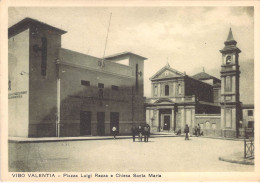 25985 " VIBO VALENTIA-PIAZZA LUIGI RAZZA E CHIESA SANTA MARIA " (1941) ANIMATA-VERA FOTO-CART. POST. Non SPED. - Vibo Valentia