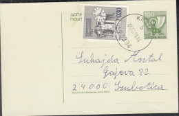 JUGOSLAWIEN  P 178 Mit ZFr., Posthorn, 1977 - Postal Stationery