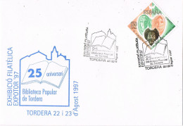 54067. Carta TORDERA (Barcelona) 1997. Biblioteca Popular, Sello QUIJOTE - Briefe U. Dokumente