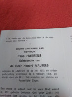 Doodsprentje Irma Haerens / Lochristi 28/6/1912 - 8/2/1975 ( Honoré Wauters ) - Religion & Esotérisme
