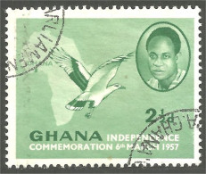 XW01-1311 Ghana 2 1/2d Indépendence Independence Oiseau Bird Uccello Vogel Mouette Gull Mowe - Ghana (1957-...)