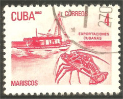 XW01-1927 Cuba Mariscos Crustacés Langouste Lobster Bateau Fishing Boat - Crustáceos