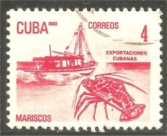 XW01-1928 Cuba Mariscos Crustacés Langouste Lobster Bateau Fishing Boat - Crostacei