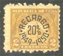 XW01-1909 Cuba 1949-1950 2 Centavos Yellow Jaune - Gebraucht