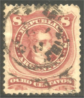 XW01-1906 Argentina 8c Brown Red Brun Rouge Rivadavia - Oblitérés