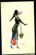 Cpa Illustrateur Charles Naillod Signée -- Belle Femme Au Chapeau   STEP61 - Naillod