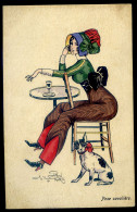 Cpa Illustrateur Charles Naillod 1911 Paris Signée -- Belle Femme Pose Cavalière   STEP61 - Naillod