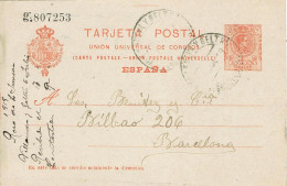 54070. Entero Postal  VILLANUEVA I GELTRU (Barcelona) 1918. Alfonso XIII Medallon 10 Cts, Num 49n º - 1850-1931