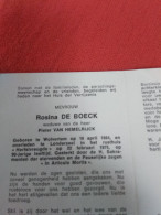 Doodsprentje Rosina De Boeck / Wolvertem 16/4/1884 Londerzeel 22/2/1975 ( Pieter Van Hemelrijck ) - Religion & Esotérisme