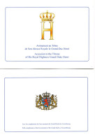 LUXEMBOURG, LUXEMBURG, 2000 ,FOLDER MI 1515, BF 18 , YV BL 18, THRONBESTEIGUNG PRINZ HENRI, POSTFRISCH, NEUF - Stamped Stationery