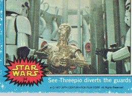 RARE / 1977 STAR WARS - Topps Original Blue Series 1 Carte # 34 - Star Wars