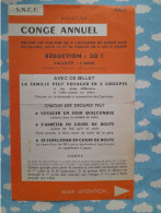 SNCF Billet De Conge Annuel   1960 - Andere & Zonder Classificatie