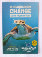 TORTUE MER - Oeil Femme - Carte Publicitaire Seaquarium - Turtles