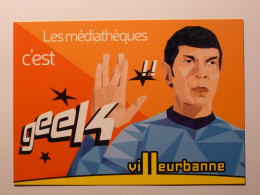 STAR TREK - SPOCK - PERSONNAGE DE FICTION DE SERIE TELEVISION - Carte Publicitaire Médiathèque - Séries TV