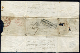 INDIEN - Mini-Brief Von 1857 Mit Ra1 "INDIA UNPAID" Nach London - INDIA / INDE - 1854 Compagnie Des Indes