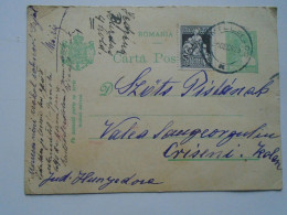 D200975    Romania Uprated Postal Stationery - 1929   Vintul De Jos - Criseni Vályaszentgyörgy - Szőts István - Cartas & Documentos