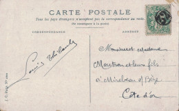 PARIS - BLANC - JOUR DE L'AN - CHIFFRE 32 - DANS UN CERCLE  SUR CARTE POSTALE BONNE ANNEE. - 1877-1920: Periodo Semi Moderno