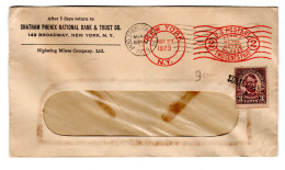 ETATS UNIS  1929  LETTRE AVEC TIMBRE PERFORE  CACHET D'ARRIVEE - Perfin