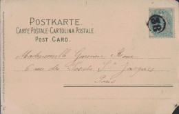 PARIS - BLANC - JOUR DE L'AN - CHIFFRE 38 - DANS UN CERCLE  SUR CARTE POSTALE BONNE ANNEE. - 1877-1920: Periodo Semi Moderno