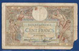 FRANCE - P. 86b – 100 Francs "Merson" 27.01.1938 Circulated, S/n G.57352 036 - 100 F 1908-1939 ''Luc Olivier Merson''