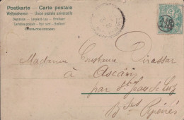 PARIS - BLANC - JOUR DE L'AN - CHIFFRE  118 - DANS UN CERCLE - SUR CARTE POSTALE BONNE ANNEE. - 1877-1920: Periodo Semi Moderno