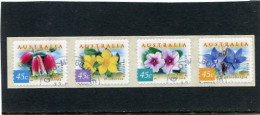 AUSTRALIA - 1999  COASTAL FLOWERS P&S  STRIP  AUSPRINT  3 KOALAS  REPRINT  FINE USED - Used Stamps
