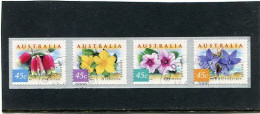 AUSTRALIA - 1999  COASTAL FLOWERS P&S  STRIP PEMARA 3 KOALAS  REPRINT  FINE USED - Oblitérés