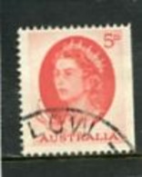 AUSTRALIA - 1963  5d  QUEEN ELISABETH  RED  IMPERF RIGHT  FINE USED - Used Stamps