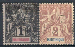 Martinique Timbres-poste N°31 & 32 Oblitérés TB Cote : 3€75 - Usati