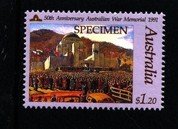 AUSTRALIA - 1992  $  1.20  WAR  MEMORIAL  SPECIMEN  OVERPRINTED  MINT NH - Abarten Und Kuriositäten