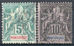 Martinique Timbres-poste N°34 & 35 Oblitérés TB Cote : 4€25 - Used Stamps