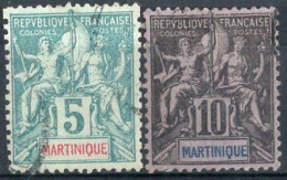 Martinique Timbres-poste N°34 & 35 Oblitérés TB Cote : 4€25 - Used Stamps