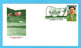 Etats Unis 1989 - Y&T 1815 - Enveloppe Championnat De Golf Des Seniors - Laurel Valley Country Club - Golf