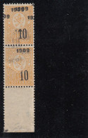 ERROR/Small Lion/MNH/Pair/ One Tipple, One Normal Overprint /Mi:78/Bulgaria 1909 - Variétés Et Curiosités