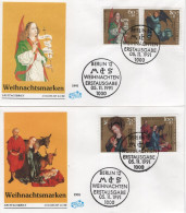 Germany Deutschland 1991 FDC X2 Weihnachten Weihnachts Weihnacht Christmas, Berlin - 1991-2000