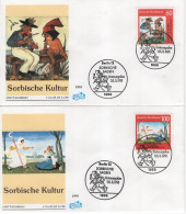 Germany Deutschland 1991 FDC X2 Sorbische Kultur Sagen, Sorbian Legends, Berlin - 1991-2000