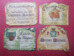 Lot 4 Anciennes Etiquettes Vins - Années 1930/1940 (B53) - Sonstige & Ohne Zuordnung