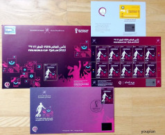 Oman 2022, FIFA World Cup 2022 Qatar, Two MNH Unusual S/S And One MNH Unusual Sheetlet And FDC - Oman