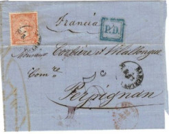 ESPAGNE VIEILLE LETTRE DE 1866 - Briefe U. Dokumente