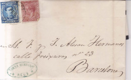 Año 1876 Edifil 175-188 Carta  Matasellos  Reus Tarragona Membrete Odena Hermanos - Storia Postale